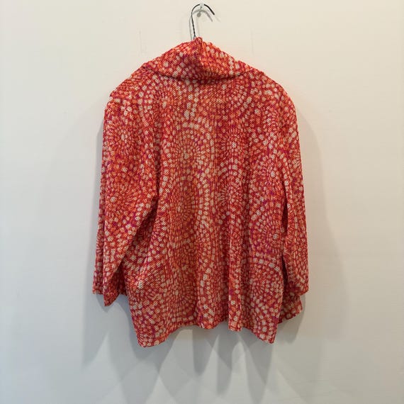 Vintage Large Ruby Rd. Red White Patterned Cardig… - image 4