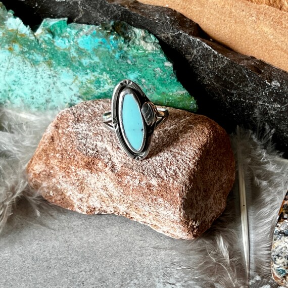 Turquoise Ring, Boho Ring, Silver Ring, Signed 92… - image 5