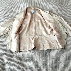 Vintage Shoulder-Padded Adrianna Papell Blazer cream Colored Size 16 image 7