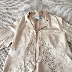 Vintage Shoulder-Padded Adrianna Papell Blazer cream Colored Size 16 image 5