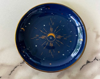 Moon and Star Jewelry Dish, Vanity Tray, Trinket Dish, Ring Holder,  Jewelry Holder, Jewelry Organizer, Ceramic Dish