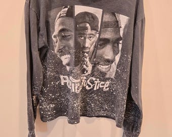 Poetic Justice Tupac Shakur Black Long-Sleeved T-Shirt Size 1X XL
