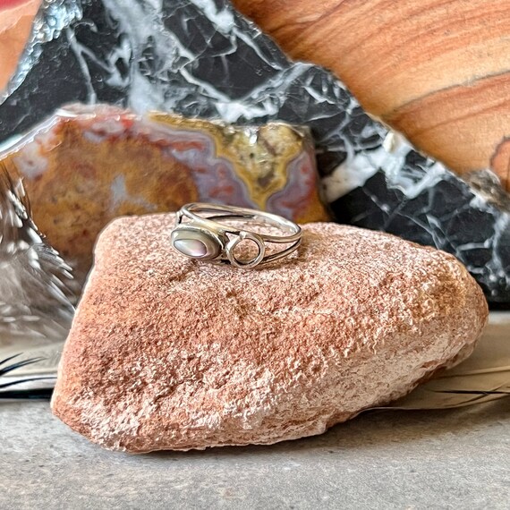 Abalone Shell Ring, Boho Jewelry, Art Deco Jewelr… - image 3