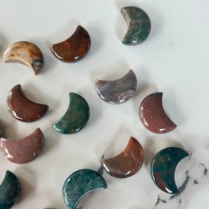 Natural Ocean Jasper Crystal Moons