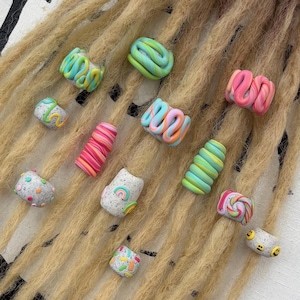 Kralenset maken / Kralenset met pastelgroeven voor dreadlocks / Groovy-kralen / Funky kralen voor dreadlocks