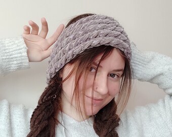 Serre-tête dreadlocks scintillants violets : « Brouillard printanier »