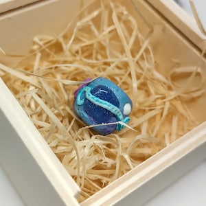 Bead "Sea dream" for dreads / Dreadbeads with real shells / Blue bead for dreadlocks / Fimo beads