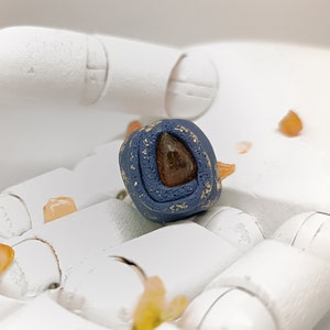Amber bead for dreadlocks/ Dreadbeads /  Wisdom bead / Beads with crystals / Handmade beads for dreadlocks