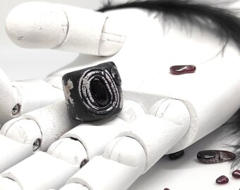 Perle dreadlock grenat : bijoux de cheveux en cristal