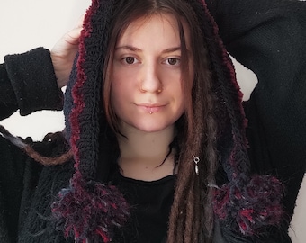 Bonnet de sorcière médiévale : chapeau dreadlock en laine mélangée