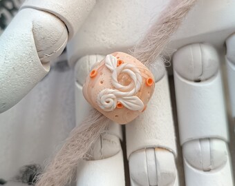 Perle dreadlocks fleurs printanières : cristal de quartz clair, perle d'amour