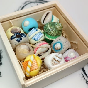 Dreadbeads with sea shells and amber/ Summer beads for dreadlocks