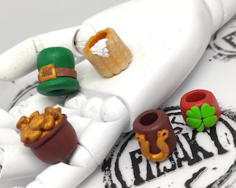 Perline per dreadlock per il giorno di San Patrizio: portafortuna per le trecce