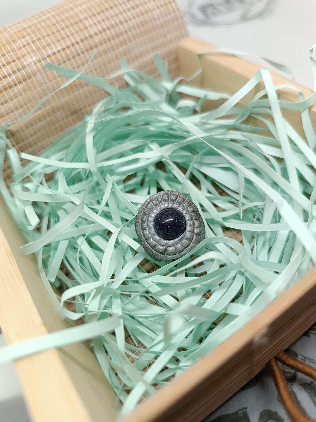 Bead With Cairo Night Crystal for Dreads / Dreadbeads / Polymer Clay