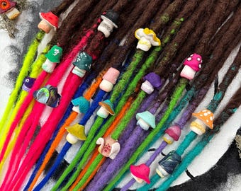 Perles dreadlocks champignons magiques : bijoux pour cheveux inspirés de la nature