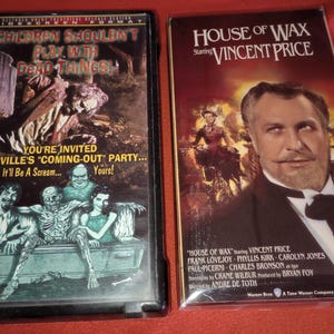 VHS combo Children Shouldn&#39;t play with Dead things 1970&#39;s House of wax vintage movies