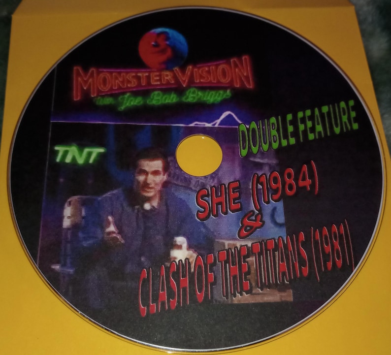 MONSTERVISION DVD Joe Bob Briggs 1990's commentary cut films Horror vintage television She/ClashOfTitans DF