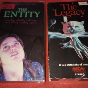 VHS horror combo The Entity and the LEGACY 1980&#39;s supernatural vintage movies