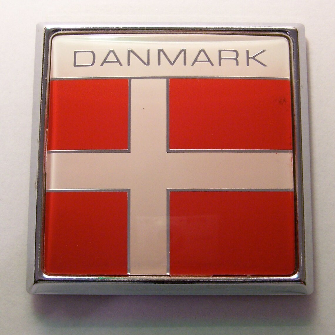 Car Badge National Flag Emblem Denmark Etsy