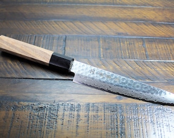 Damascus Japanese Petty Knife with Walnut Handle 45 Layer 150mm Kitchen Knife Made in Japan