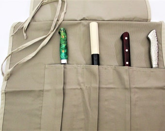 Japanese Chef Knife Roll: Canvas Carry Bag for 4 Knives