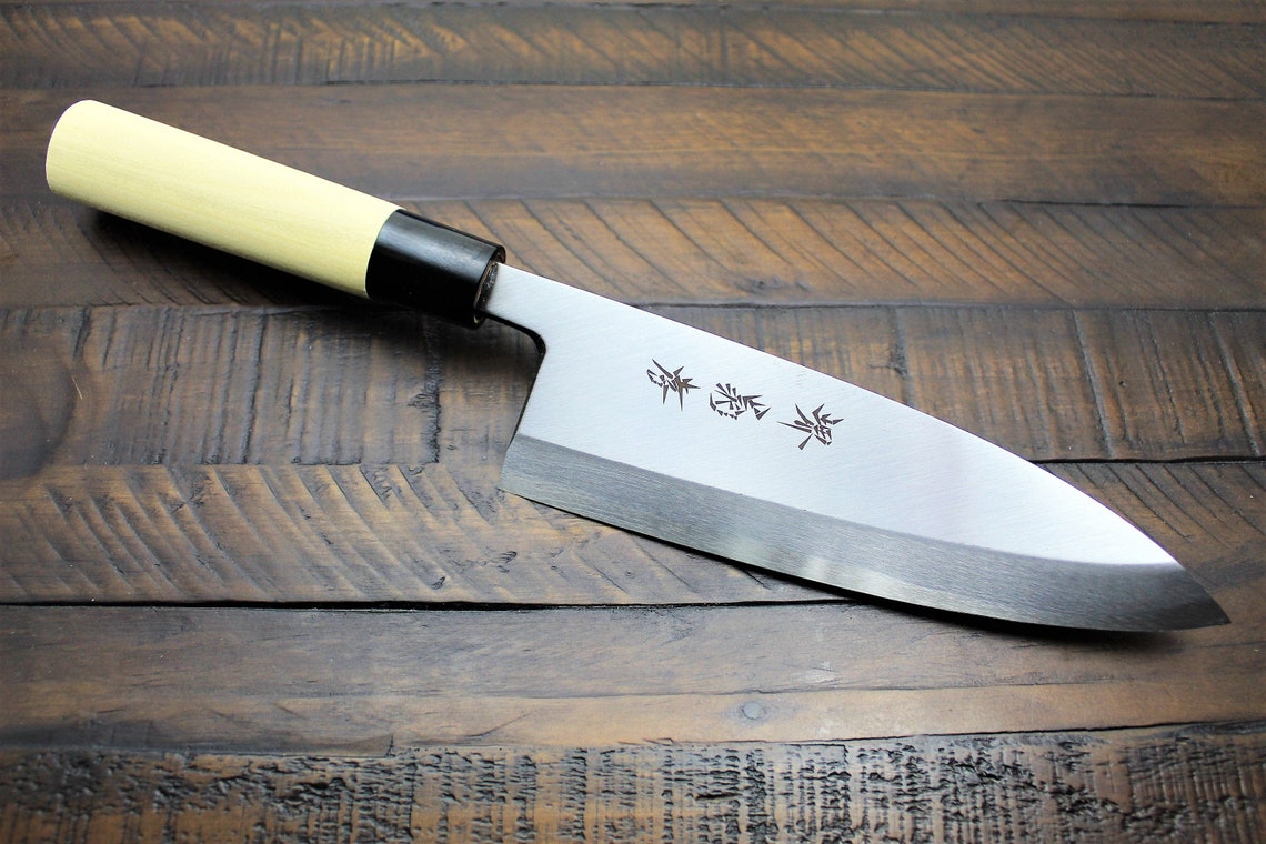 Japanese Deba Knife 135 Mm 210 Mm High Carbon Steel Kitchen Etsy