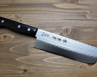 Sakai Takayuki Nakiri Knife 165mm (6.5") Aoniko Blue Steel Warikomi Nakiri Kitchen Knife Made in Japan