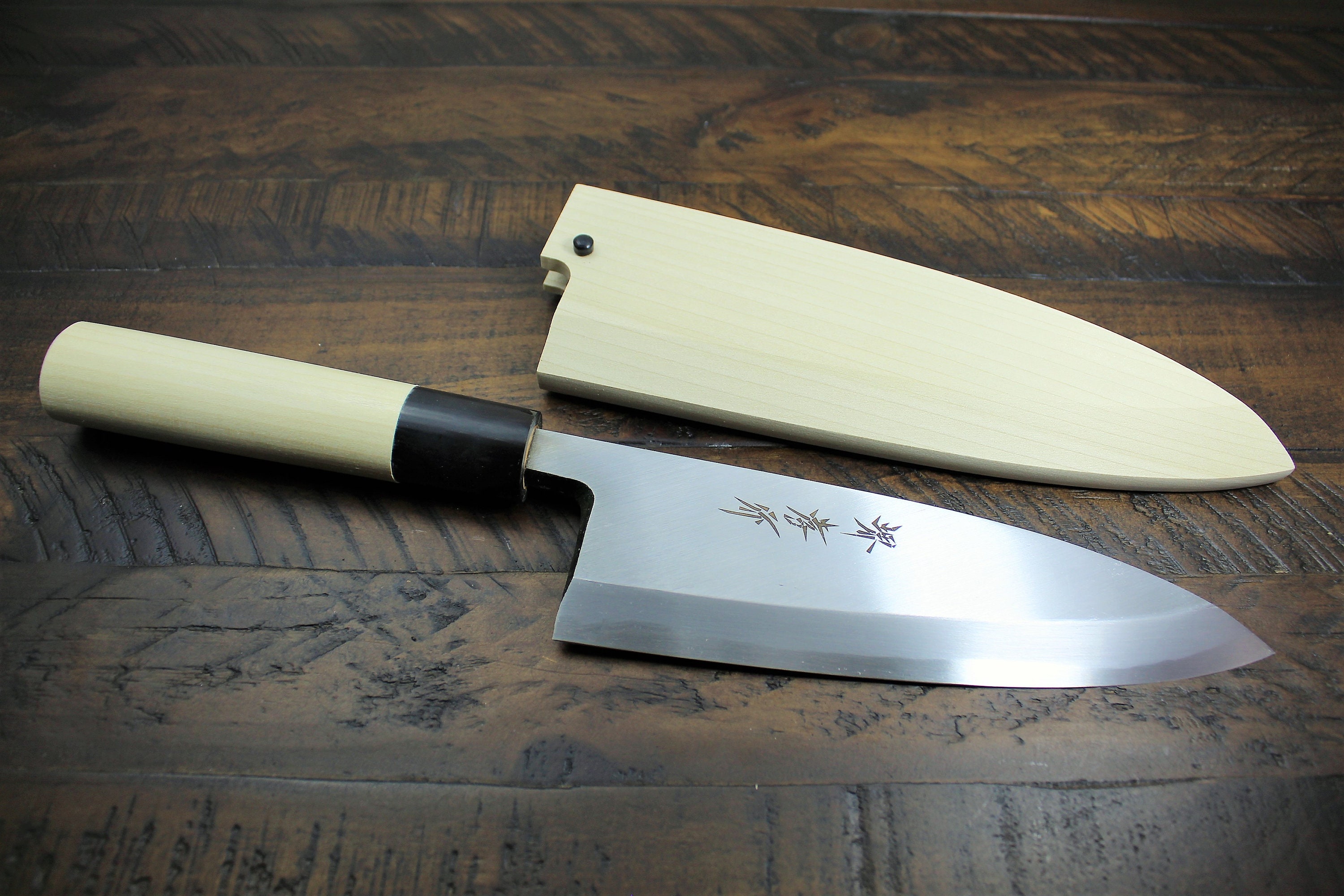 Japanese Deba Knife White Steel with Buffalo Horn Handle with Etsy