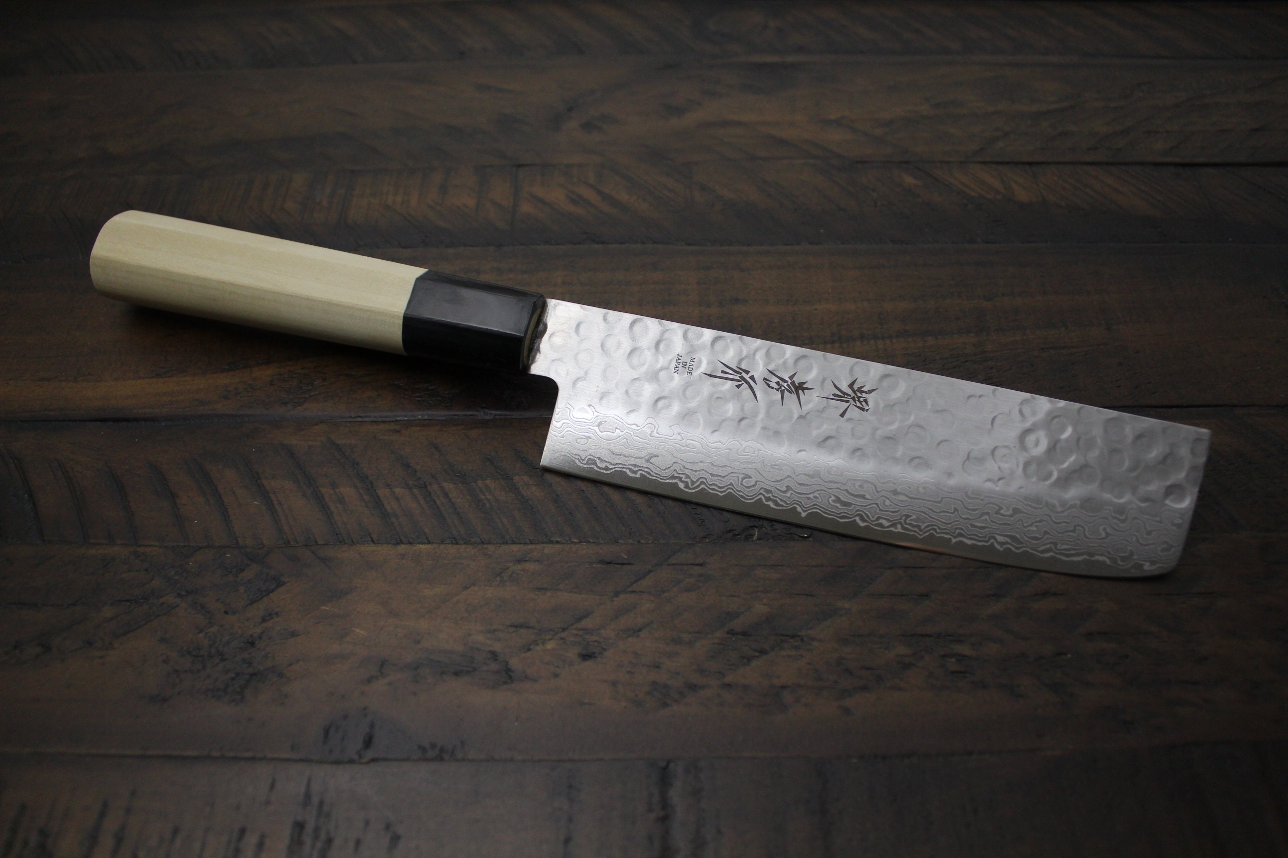 Sakai Takayuki Japanese Knife Set Damascus 45 Layer Petty Knife 150mm  (5.9) Nakiri Vegetable Knife 160mm (6.3)