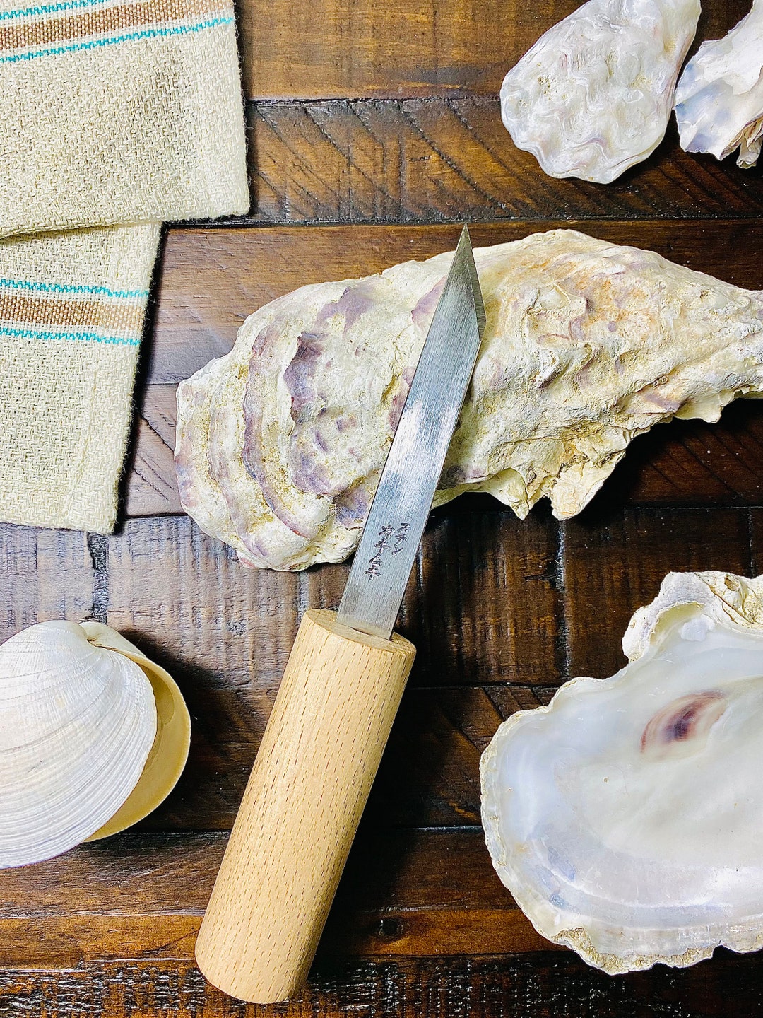 Japanese Oyster Shucker / Opener / Kakimuki With Wooden Handle Japanese