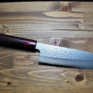 Sawakazuma Setsukei VG-10 Damascus Santoku Knife 165 mm / 6.5&quot; Rosewood Handle Kitchen Knife Made in Japan Kitchen Knife