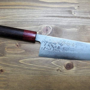 Sawakazuma Setsugetsuka VG-10 Damascus Kengata Bunka Knife 170 mm / 6.7&quot; Rosewood Handle Kitchen Knife Made in Japan Kitchen Knife