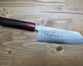 VG-10 Damascus Kengata Bunka Knife: Sawakazuma Rosewood Handle Chef Knife