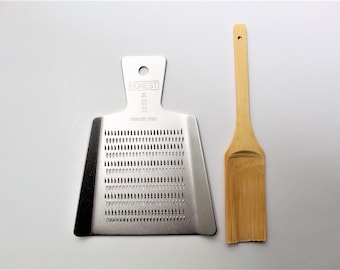 Stainless Steel Japanese Grater / Oroshigane Mini with Bamboo Brush Kitchen Tool Made in Japan