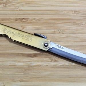 Higonokami Shirogami Sasaba Blade Japanese Folding Pocket Knife Made in Japan Handmade Pocket Knife