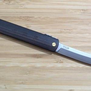 Higonokami Kokutan Ebony Handle VG-10 Japanese Folding Pocket Knife Made in Japan Japanese Pocket Knife Handmade