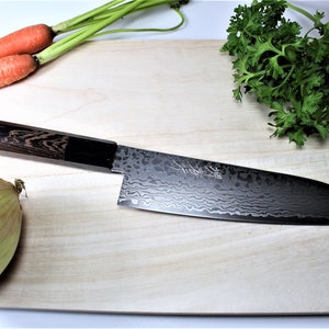 Japanese Chef Knife Santoku Knife 180mm (7.1&quot;) Damascus 69 Layer - Ginga Kitchen Knife Made in Japan