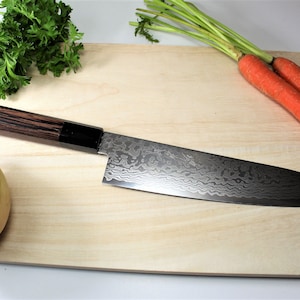 Cuchillo de chef japonés Gyuto de 210 mm (8,3&quot;)/240 mm (9,4&quot;), de 69 capas de Damasco, cuchillo de cocina Ginga fabricado en Japón