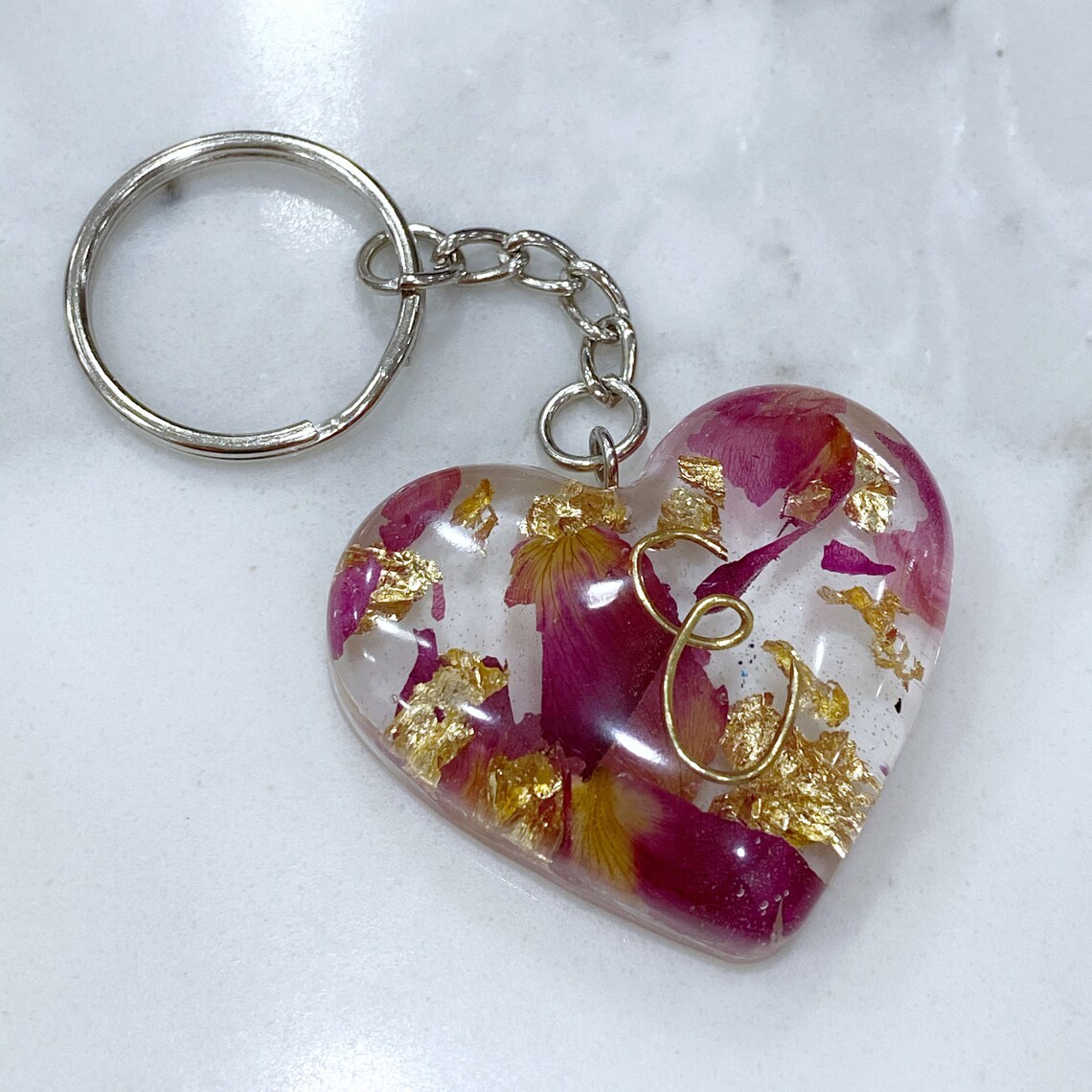 Resin Heart Keychains May be Personalized with Hand-made | Etsy