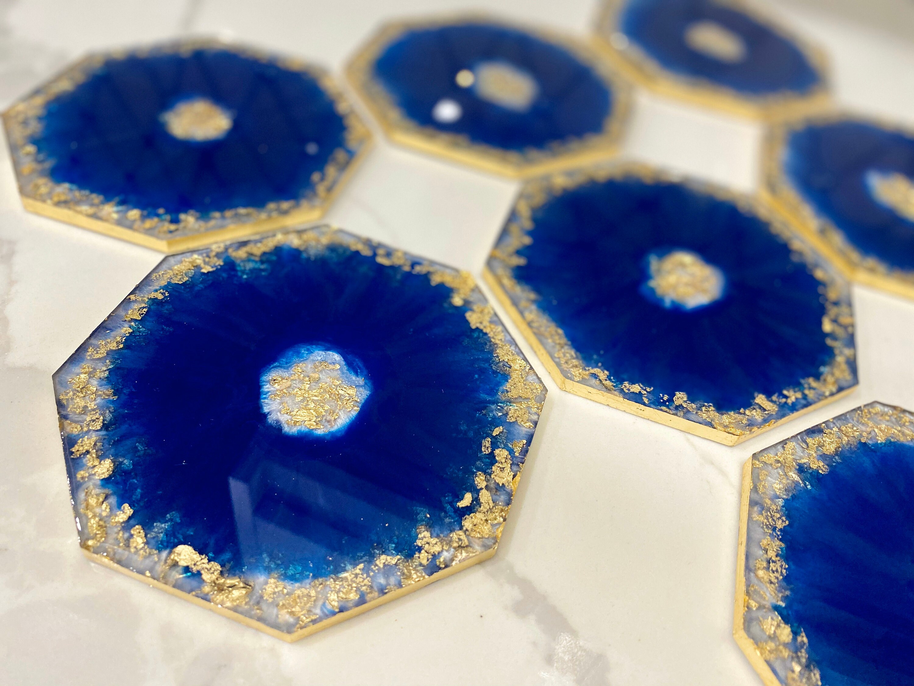 Custom Resin Art Octagon Table Numbers for event decor Sold Etsy
