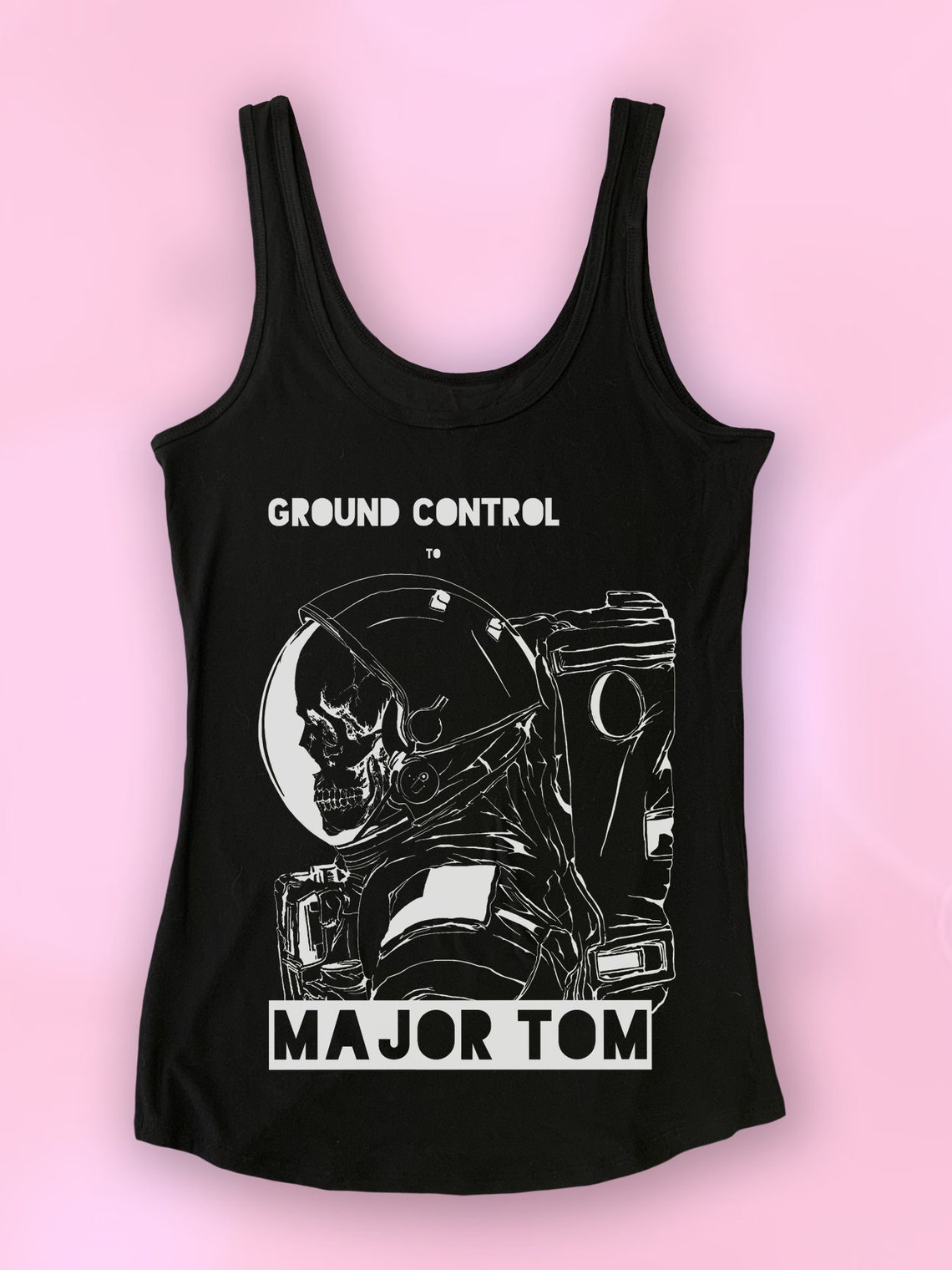 Womens David Bowie Major Tom Lyrics Tank Top Ziggy Stardust Etsy