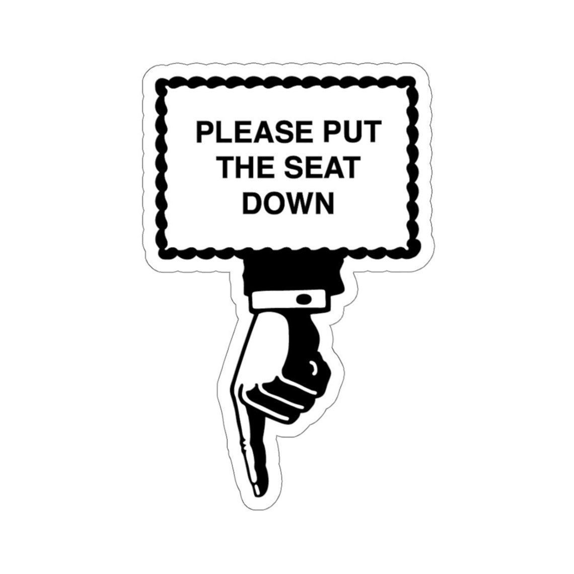 Put the seat down sticker sign for bathroom Etsy