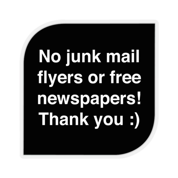 No junk mail sticker - black!