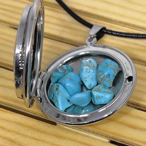 Türkis Anhänger Halskette, natürliche Türkis, Trommelstein natürliche Edelstein Anhänger Kette Halskette Geschenk