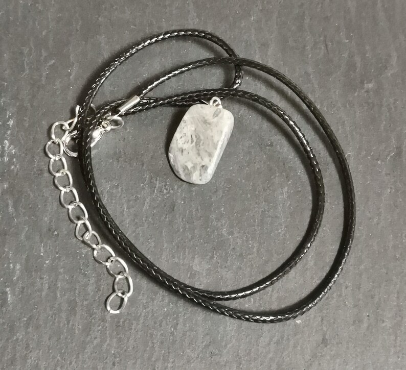 Silver Leaf Jasper Silver Leaf Jasper pendant necklace tumble stone natural gemstone pendant chain necklace gift courage and strength
