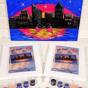 Couples/Date Paint Kit - City Lights - All Materials Included! FREE SHIPPING!