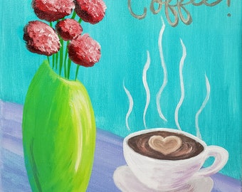 BUT FIRST... COFFEE! Step-by-Step Paint Kit Package with Gift -  - Free Shipping!