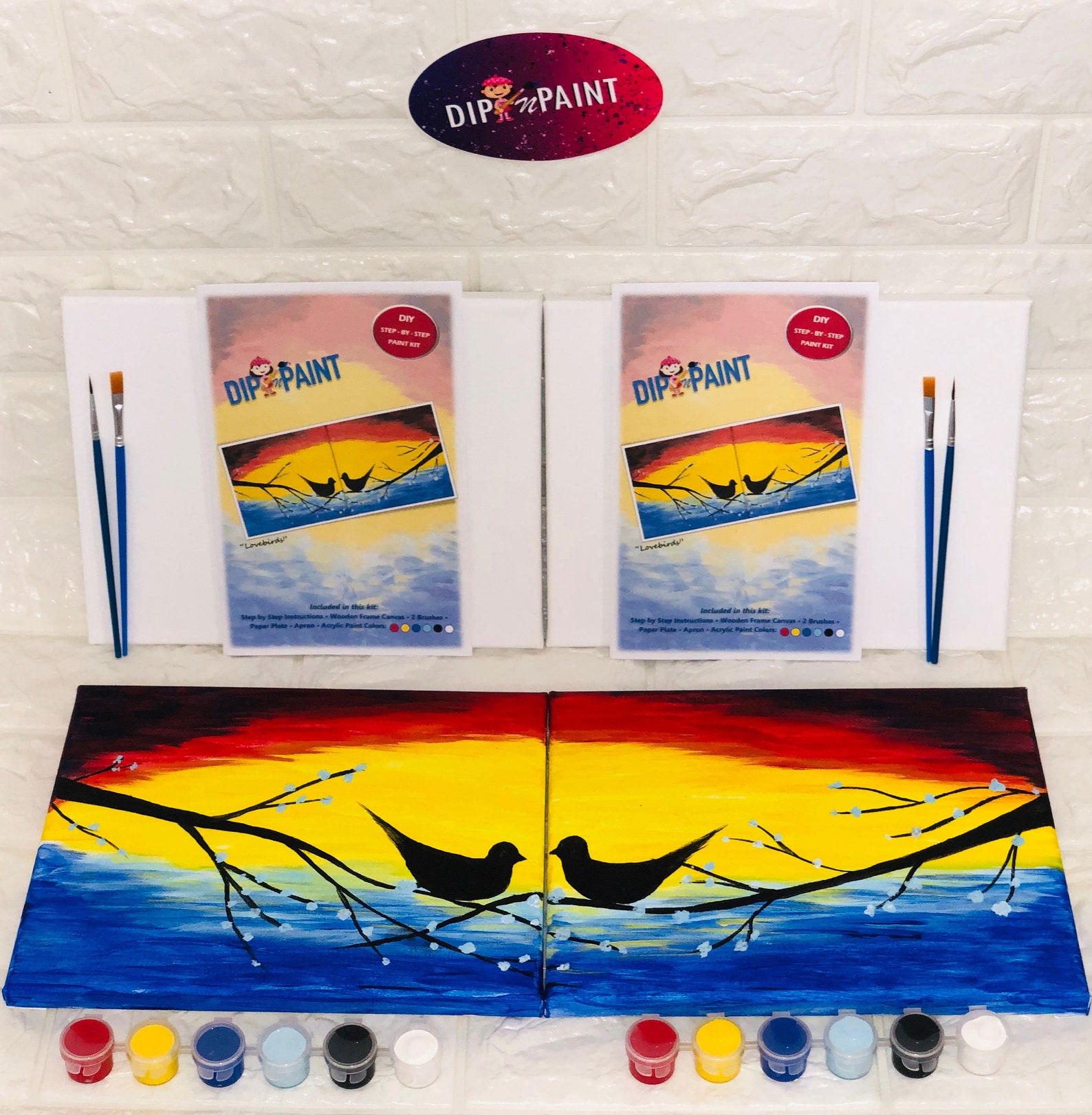 Love Birds Couples/Date Night Paint Kit Anniversary Gift Etsy