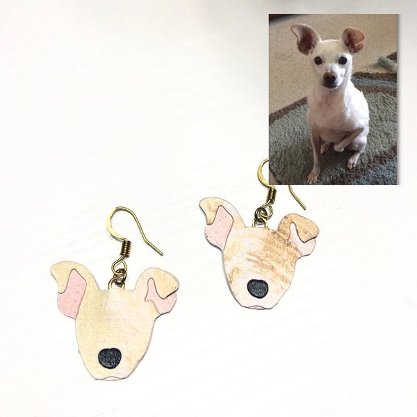 Custom Pet Portrait Earrings/Personalized Dog or Cat Jewelry/Gifts for Pet Lovers