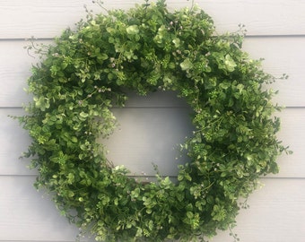 Everyday Wreath for Front Door, Everyday Greenery Wreath, Spring Wreath, Summer Wreath, Eucalyptus Wreath, Farmhouse Wreath, Boxwood Wreath